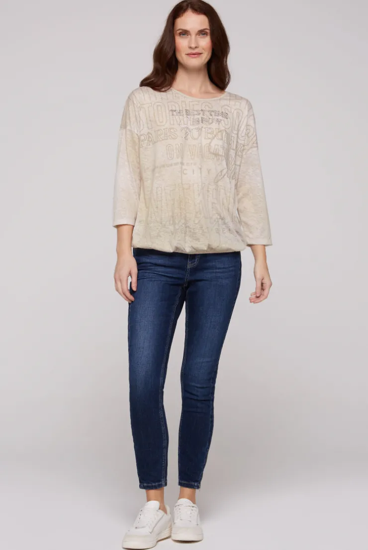 CAMP DAVID & SOCCX Ausbrenner-Shirt mit Artwork stone beige stonebeige Best
