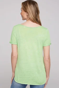 CAMP DAVID & SOCCX Ausbrenner-Shirt mit Logo aus Schmucksteinen light green lightgreen Clearance
