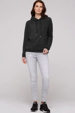 CAMP DAVID & SOCCX Basic Hoodie aus Flauschstrick black Sale