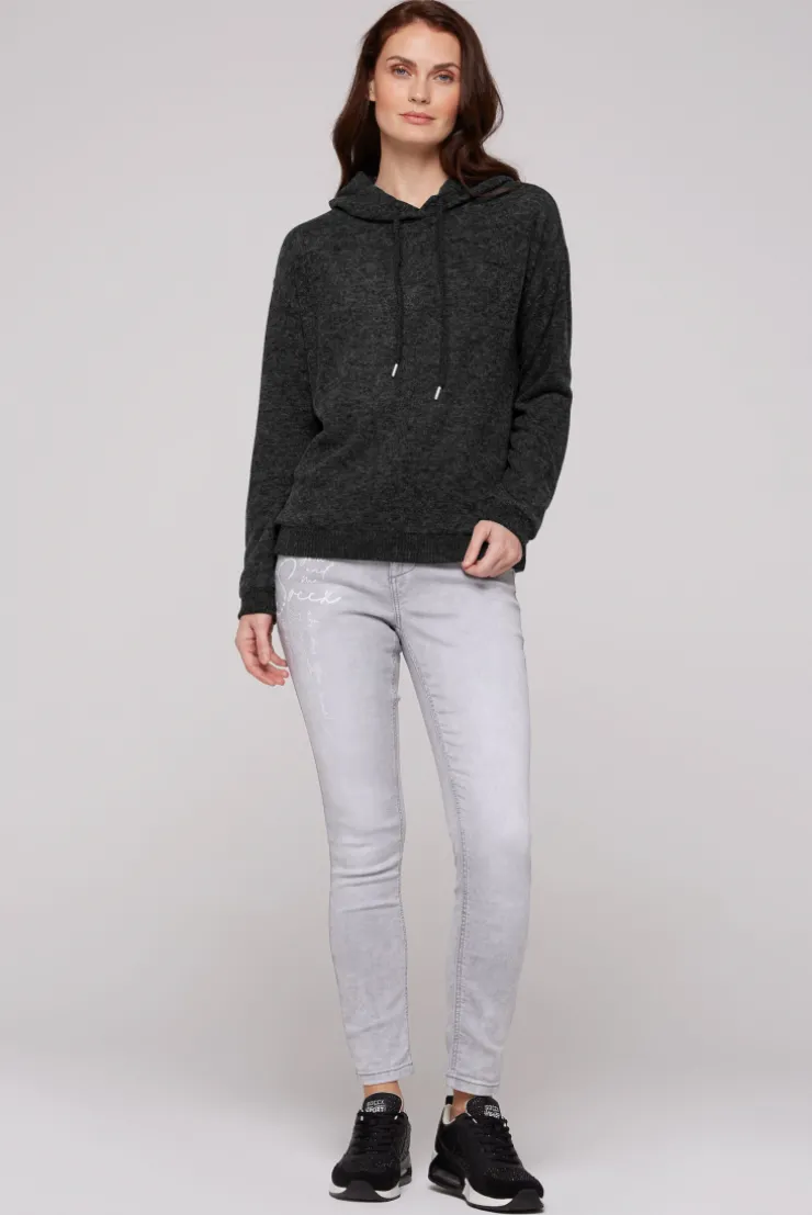 CAMP DAVID & SOCCX Basic Hoodie aus Flauschstrick black Online