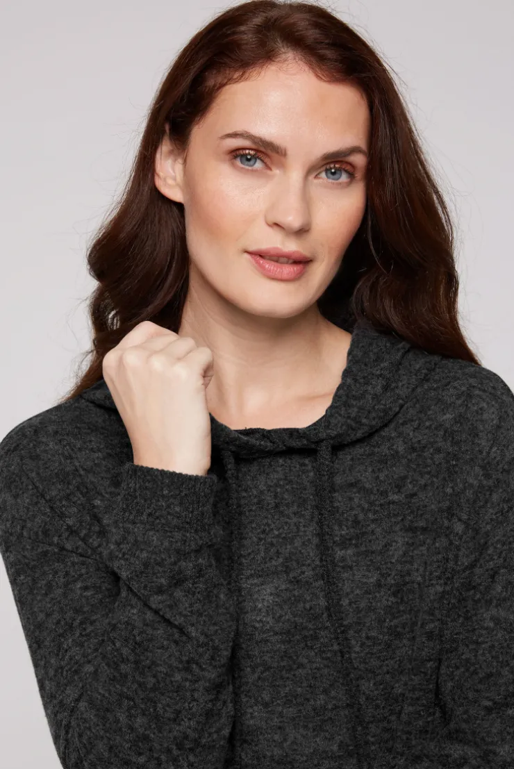 CAMP DAVID & SOCCX Basic Hoodie aus Flauschstrick black Online