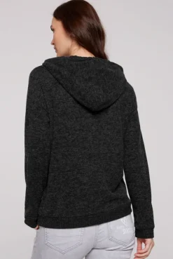 CAMP DAVID & SOCCX Basic Hoodie aus Flauschstrick black Online