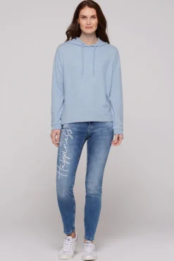 CAMP DAVID & SOCCX Basic Hoodie aus Flauschstrick cool blue coolblue Clearance