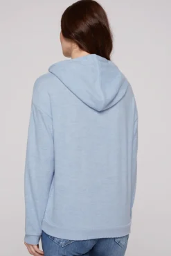 CAMP DAVID & SOCCX Basic Hoodie aus Flauschstrick cool blue coolblue Clearance