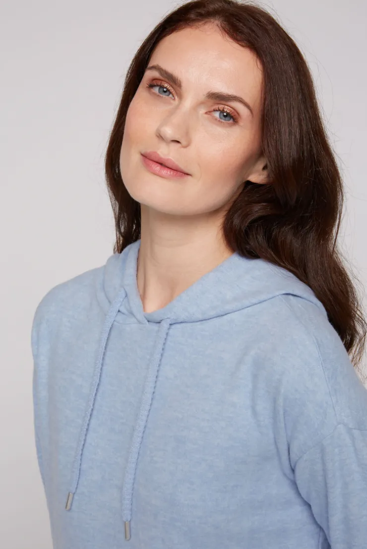 CAMP DAVID & SOCCX Basic Hoodie aus Flauschstrick cool blue coolblue Best Sale