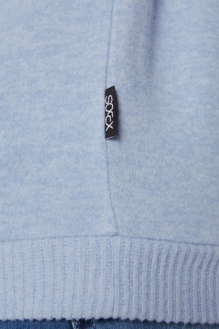 CAMP DAVID & SOCCX Basic Hoodie aus Flauschstrick cool blue coolblue Best Sale