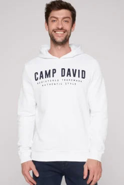 CAMP DAVID & SOCCX Basic Hoodie mit Logo Print opticwhite Shop