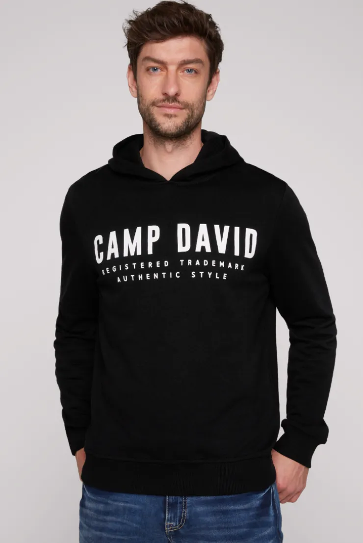 CAMP DAVID & SOCCX Basic Hoodie mit Logo Print black Cheap