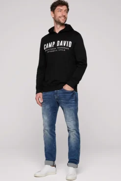 CAMP DAVID & SOCCX Basic Hoodie mit Logo Print black Cheap