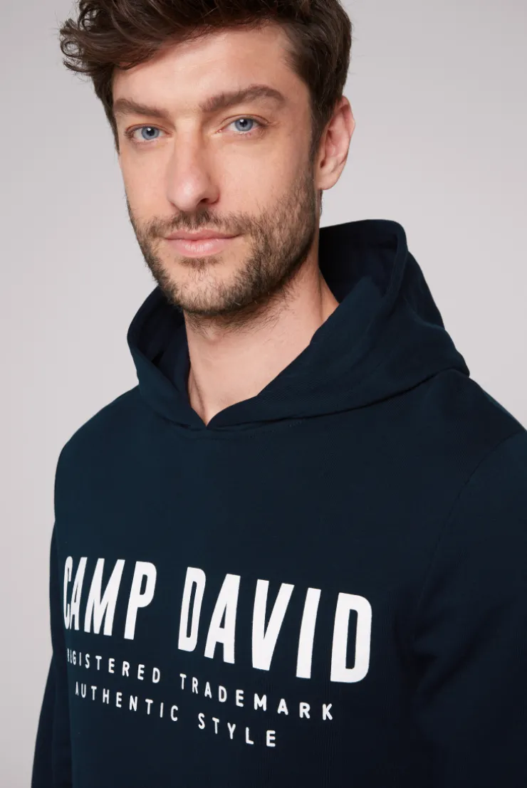 CAMP DAVID & SOCCX Basic Hoodie mit Logo Print blue navy bluenavy Sale