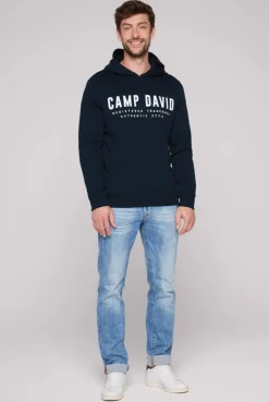 CAMP DAVID & SOCCX Basic Hoodie mit Logo Print blue navy bluenavy Cheap