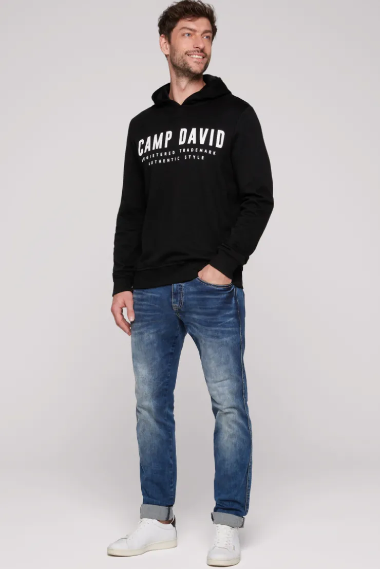 CAMP DAVID & SOCCX Basic Hoodie mit Logo Print black Outlet