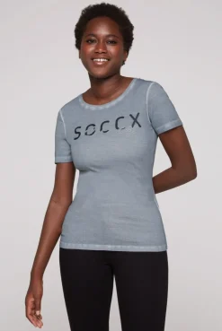 CAMP DAVID & SOCCX Basic Logo T-Shirt Oil Dyed cold grey coldgrey Store
