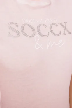 CAMP DAVID & SOCCX Basic Logo T-Shirt Oil Dyed rose blush roseblush Clearance