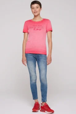 CAMP DAVID & SOCCX Basic Logo T-Shirt Oil Dyed clear red clearred Flash Sale