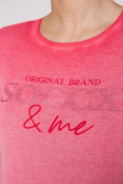 CAMP DAVID & SOCCX Basic Logo T-Shirt Oil Dyed clear red clearred Flash Sale