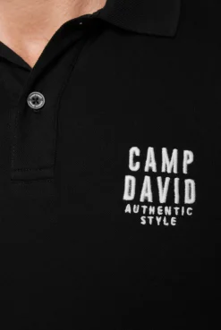 CAMP DAVID & SOCCX Basic Pikee-Polo mit Logo-Stickerei black Sale