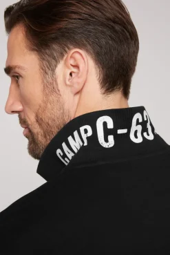 CAMP DAVID & SOCCX Basic Pikee-Polo mit Logo-Stickerei black Sale