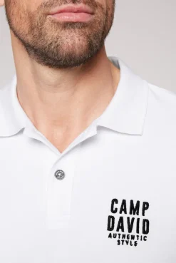 CAMP DAVID & SOCCX Basic Pikee-Polo mit Logo-Stickerei opticwhite Cheap