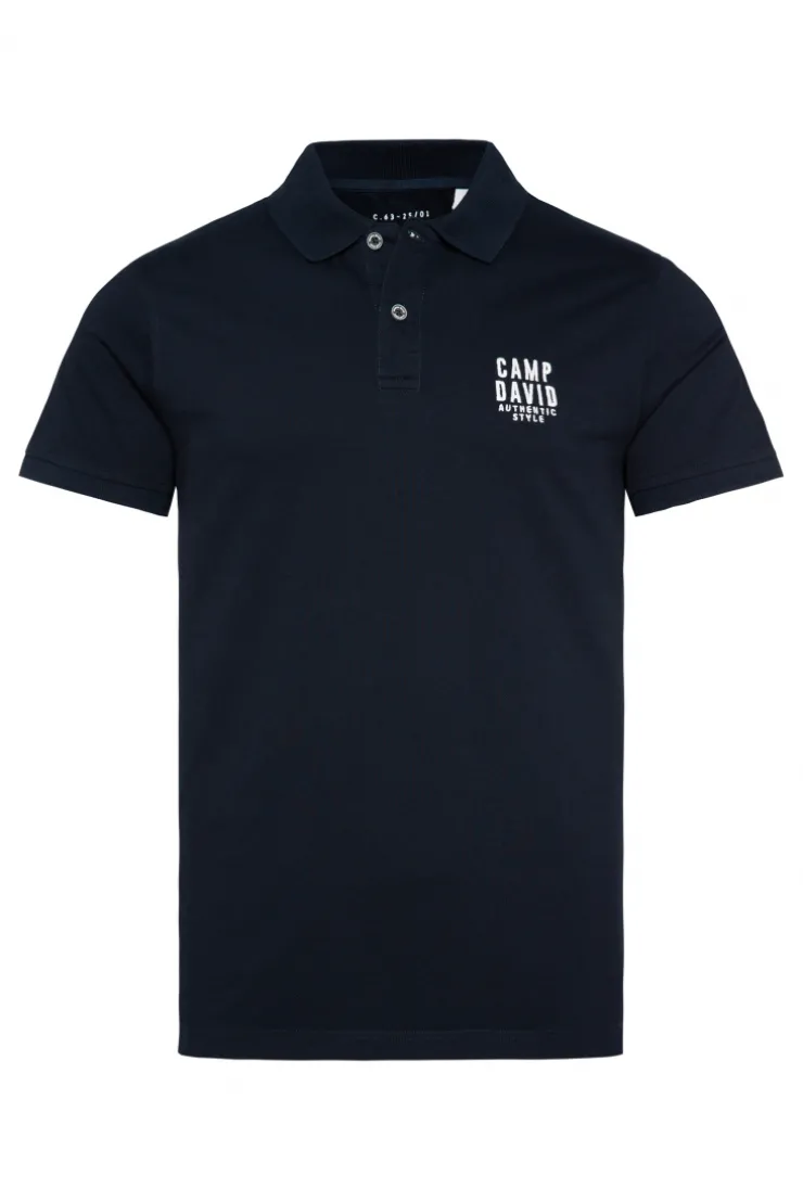 CAMP DAVID & SOCCX Basic Pikee-Polo mit Logo-Stickerei blue navy bluenavy Best Sale