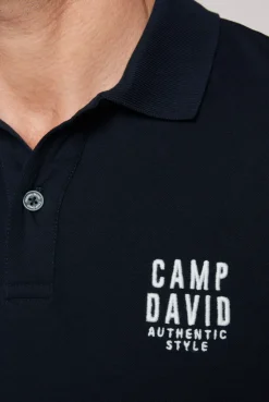 CAMP DAVID & SOCCX Basic Pikee-Polo mit Logo-Stickerei blue navy bluenavy Online