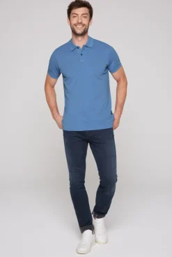 CAMP DAVID & SOCCX Basic Pikee-Polo mit Trikotkragen sky blue skyblue Cheap