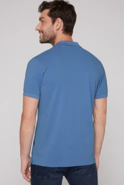CAMP DAVID & SOCCX Basic Pikee-Polo mit Trikotkragen sky blue skyblue Cheap