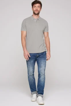 CAMP DAVID & SOCCX Basic Pikee-Polo mit Trikotkragen polo grey pologrey Hot