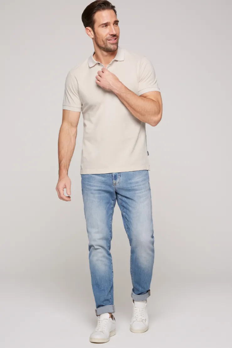 CAMP DAVID & SOCCX Basic Pikee-Polo mit Trikotkragen light cappuccino lightcappuccino Fashion