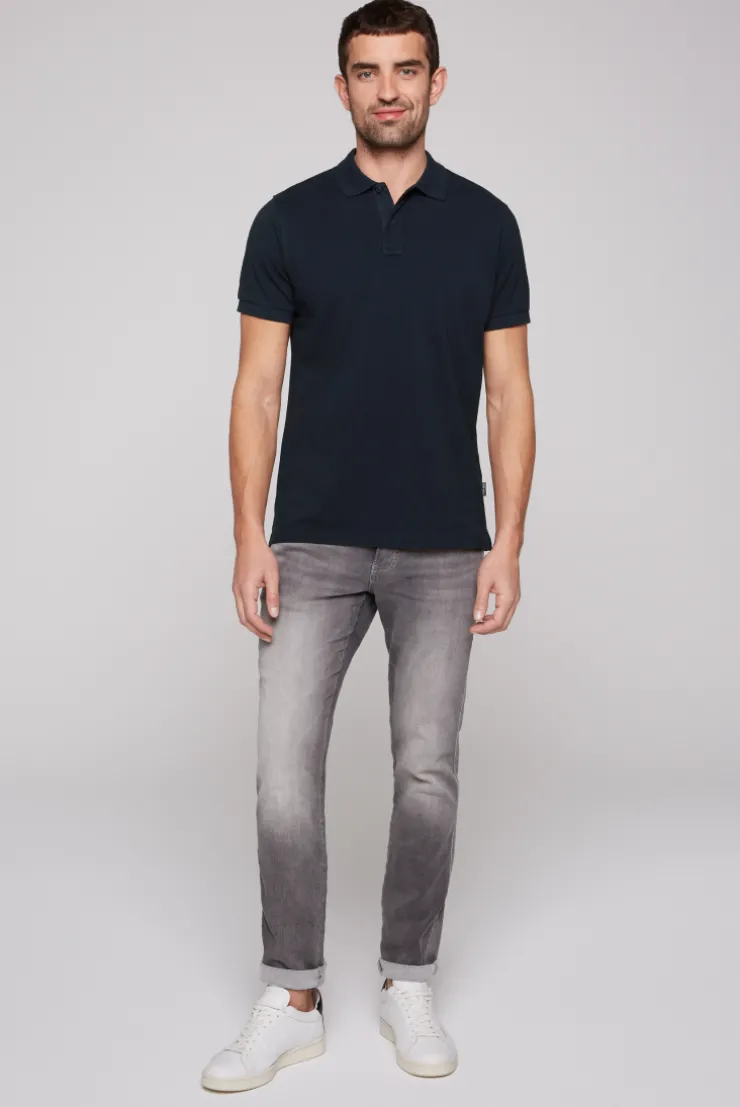 CAMP DAVID & SOCCX Basic Pikee-Polo mit Trikotkragen blue navy bluenavy Shop