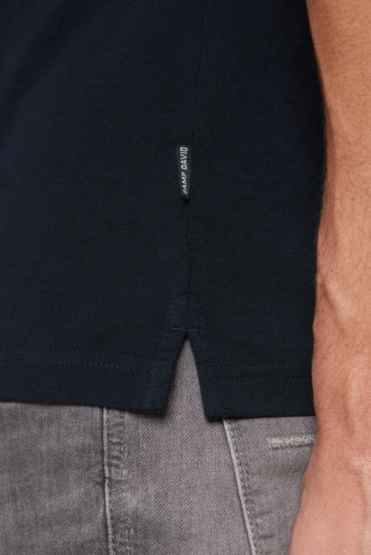 CAMP DAVID & SOCCX Basic Pikee-Polo mit Trikotkragen blue navy bluenavy Shop