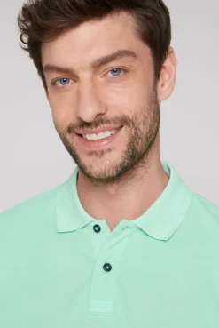 CAMP DAVID & SOCCX Basic Pikee-Polo mit Trikotkragen sun aqua sunaqua Flash Sale