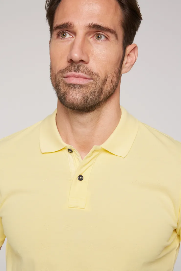 CAMP DAVID & SOCCX Basic Pikee-Polo mit Trikotkragen sun Cheap