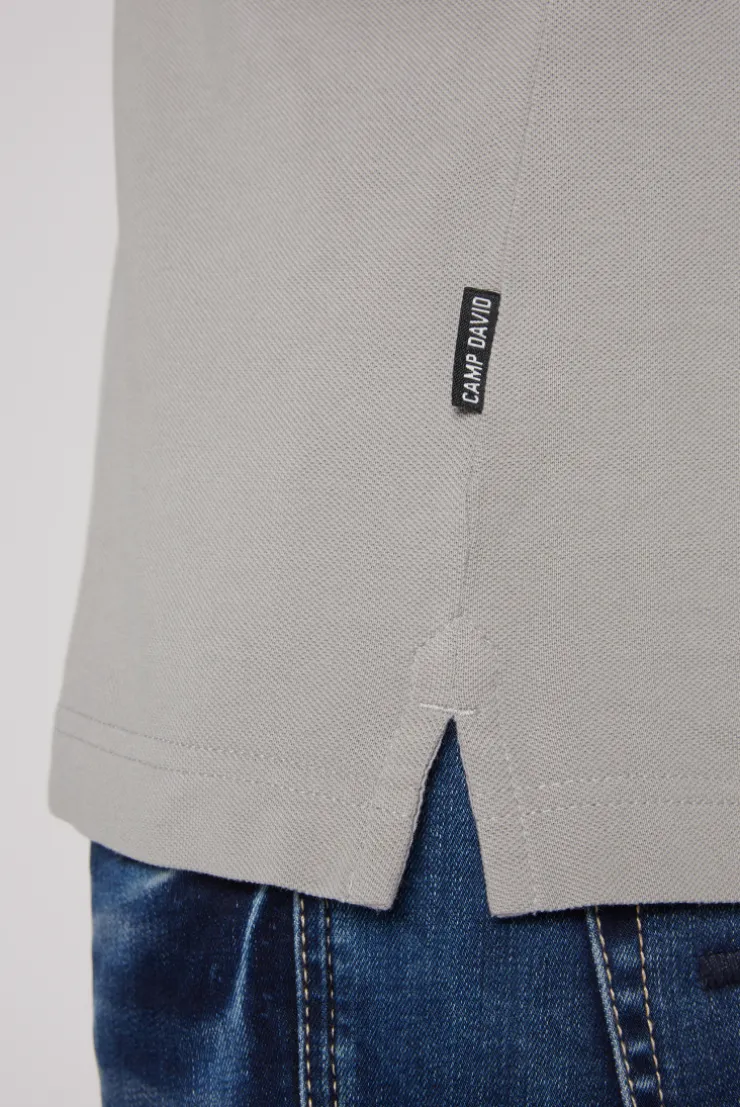 CAMP DAVID & SOCCX Basic Pikee-Polo mit Trikotkragen polo grey pologrey Discount