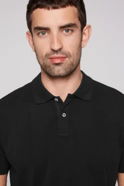 CAMP DAVID & SOCCX Basic Pikee-Polo mit Trikotkragen black Clearance