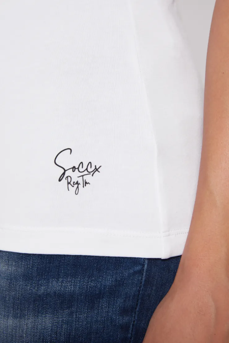 CAMP DAVID & SOCCX Basic Top mit Mini Logo Print opticwhite Clearance