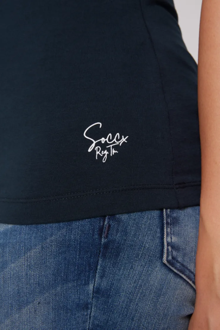 CAMP DAVID & SOCCX Basic Top mit Mini Logo Print blue navy bluenavy Shop