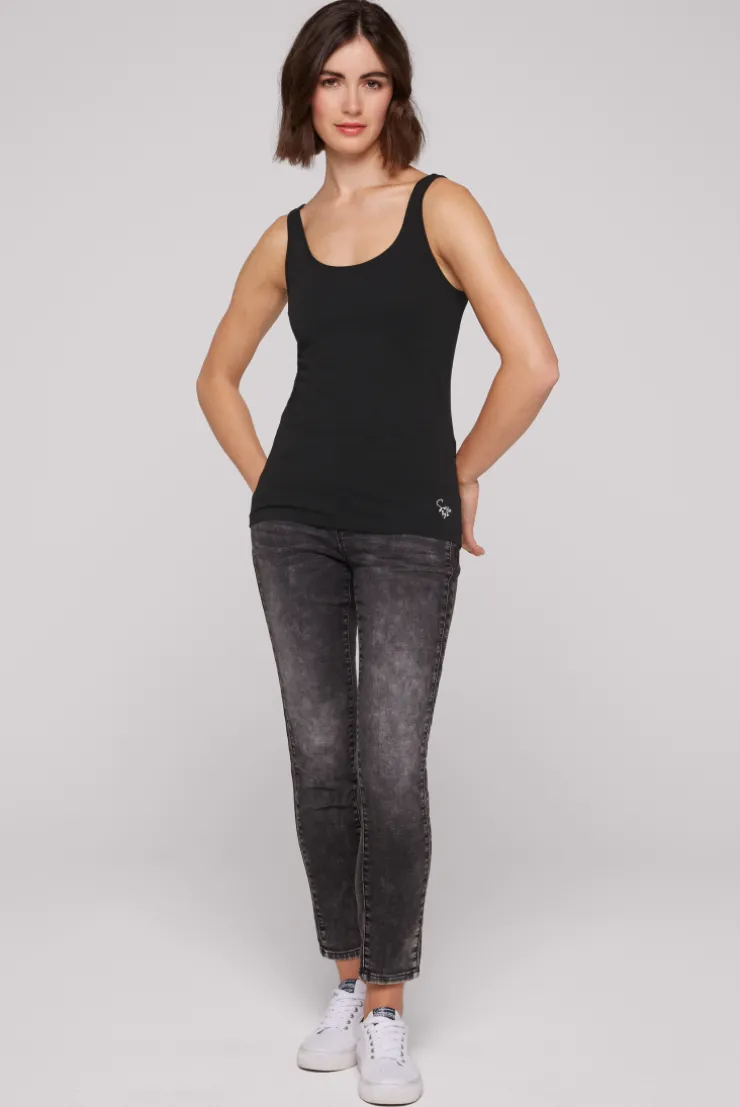 CAMP DAVID & SOCCX Basic Top mit Mini Logo Print black Fashion