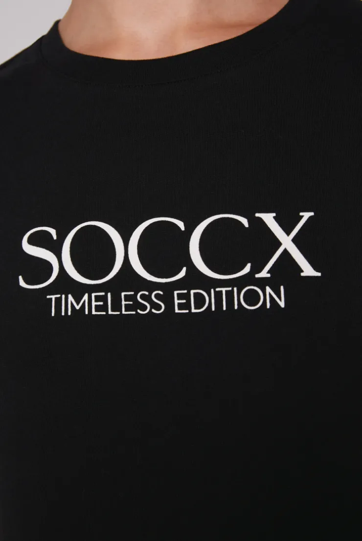 CAMP DAVID & SOCCX Basic T-Shirt mit Logo Print black Cheap
