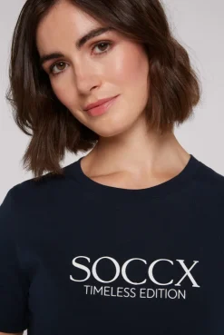 CAMP DAVID & SOCCX Basic T-Shirt mit Logo Print blue navy bluenavy New
