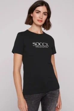 CAMP DAVID & SOCCX Basic T-Shirt mit Logo Print black Outlet