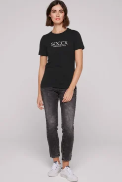 CAMP DAVID & SOCCX Basic T-Shirt mit Logo Print black Outlet