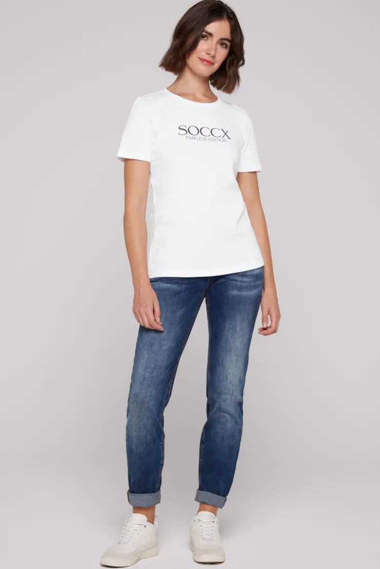 CAMP DAVID & SOCCX Basic T-Shirt mit Logo Print opticwhite Best