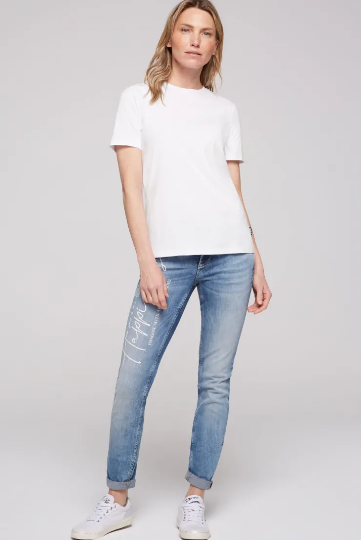 CAMP DAVID & SOCCX Basic T-Shirt mit Rundhalsausschnitt opticwhite Flash Sale