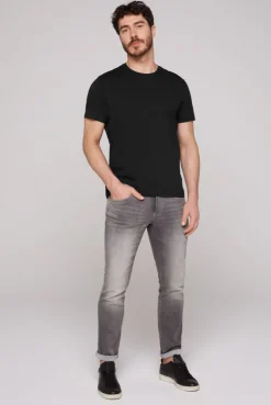 CAMP DAVID & SOCCX Basic T-Shirt mit Rundhalsausschnitt, Doppelpack / black Cheap