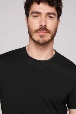 CAMP DAVID & SOCCX Basic T-Shirt mit Rundhalsausschnitt, Doppelpack / black Cheap