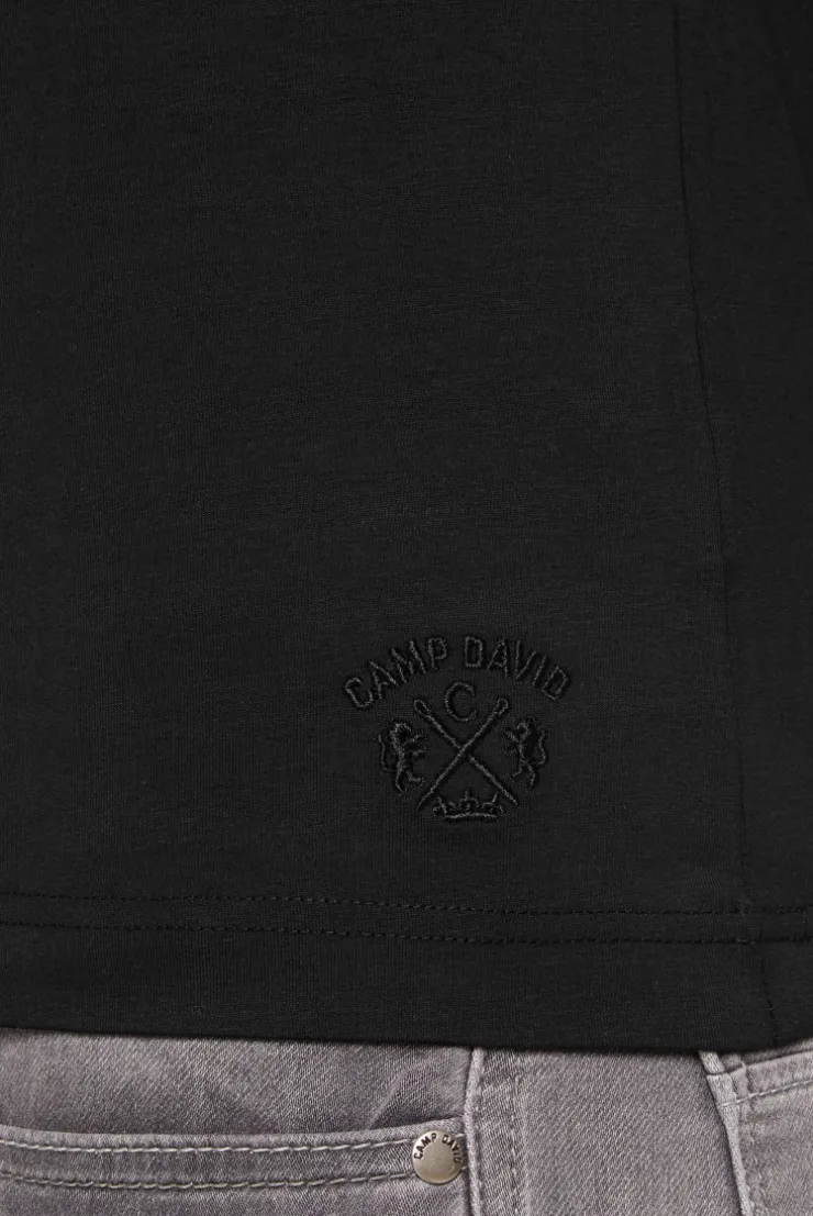 CAMP DAVID & SOCCX Basic T-Shirt mit Rundhalsausschnitt, Doppelpack / black Sale