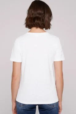 CAMP DAVID & SOCCX Basic T-Shirt mit V-Ausschnitt und Logo opticwhite Clearance