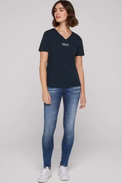 CAMP DAVID & SOCCX Basic T-Shirt mit V-Ausschnitt und Logo blue navy bluenavy Best Sale