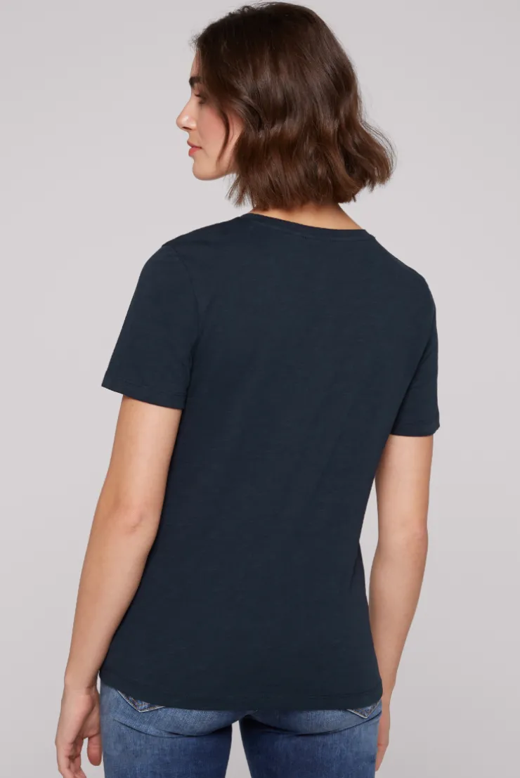 CAMP DAVID & SOCCX Basic T-Shirt mit V-Ausschnitt und Logo blue navy bluenavy Store